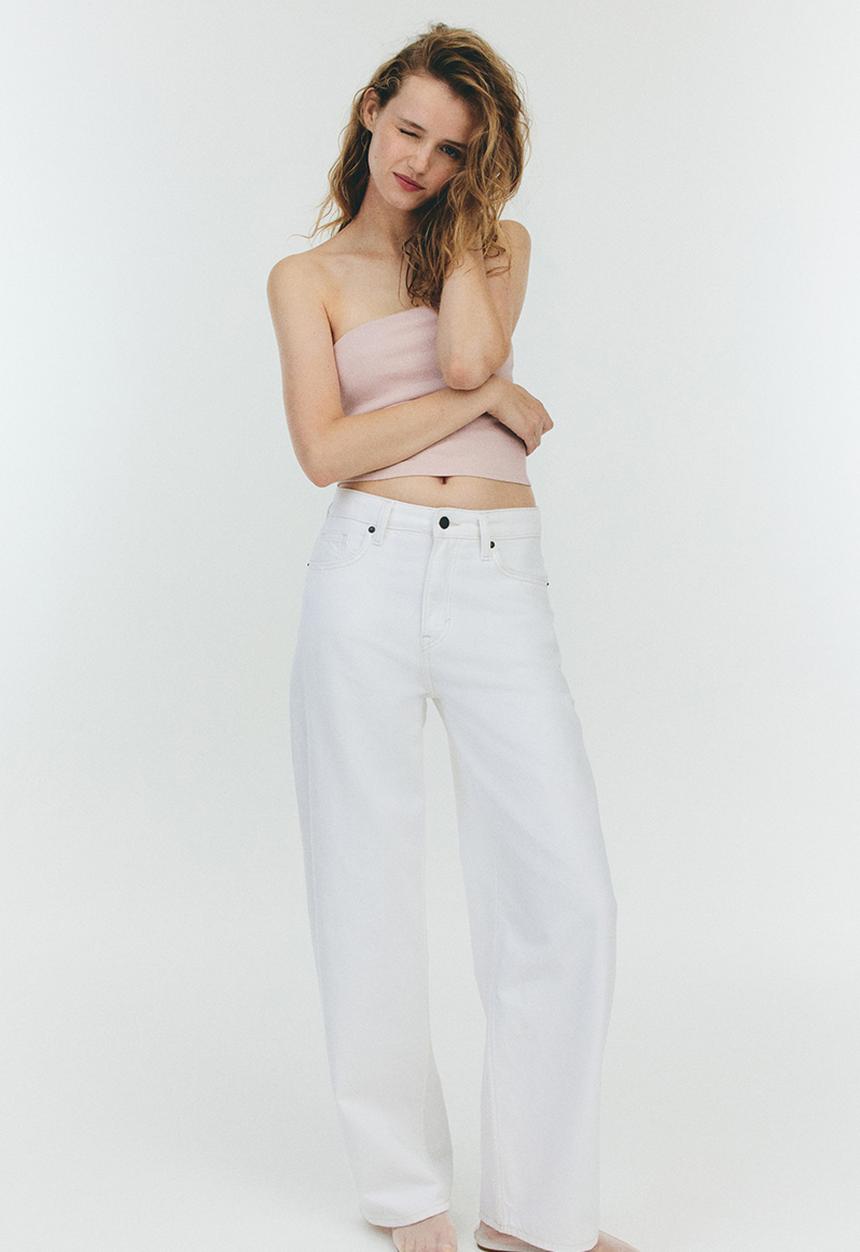 H&M - Ribbed tube top - light pink