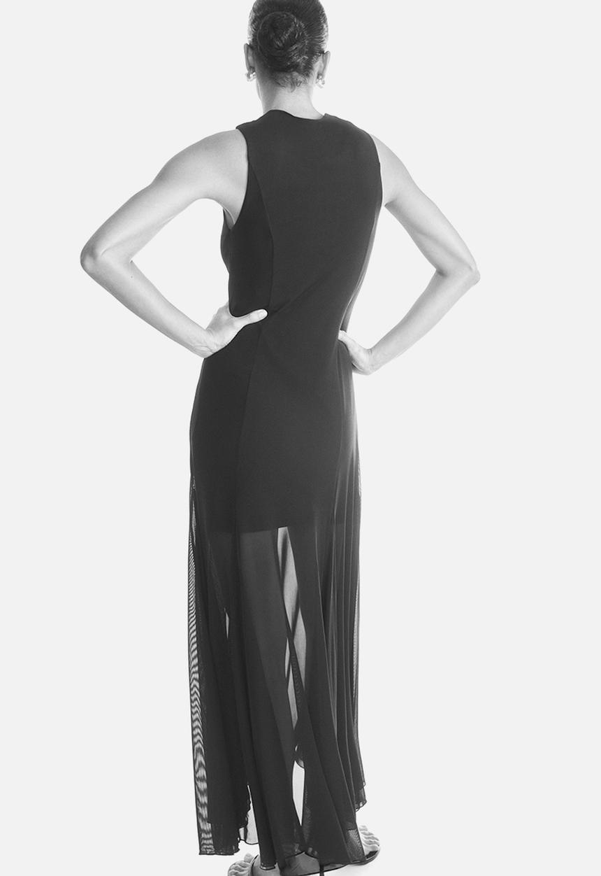 H&M - Flared mesh dress - black