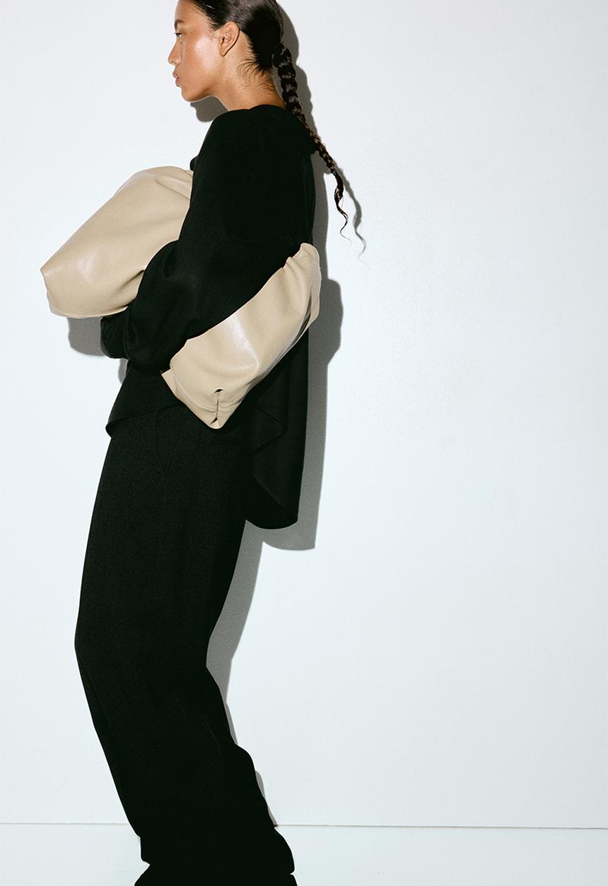 H&M - Wide tailored trousers - black