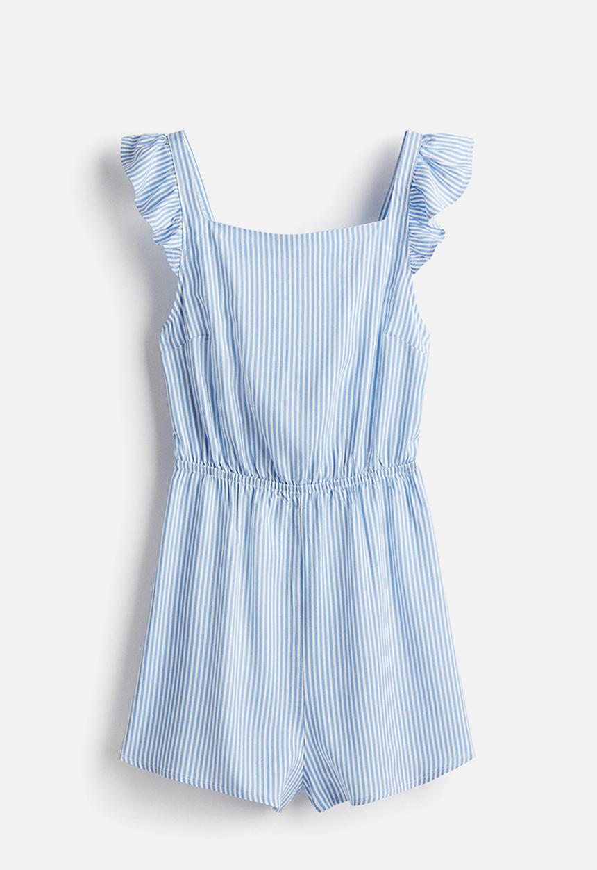 H&M - Tie-back playsuit - light blue striped