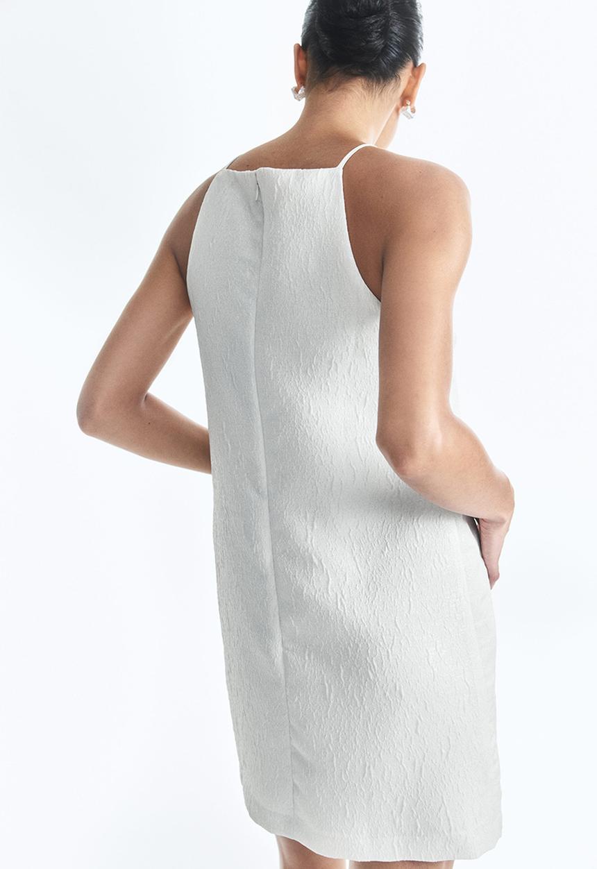 H&M - Textured mini dress - pale grey 