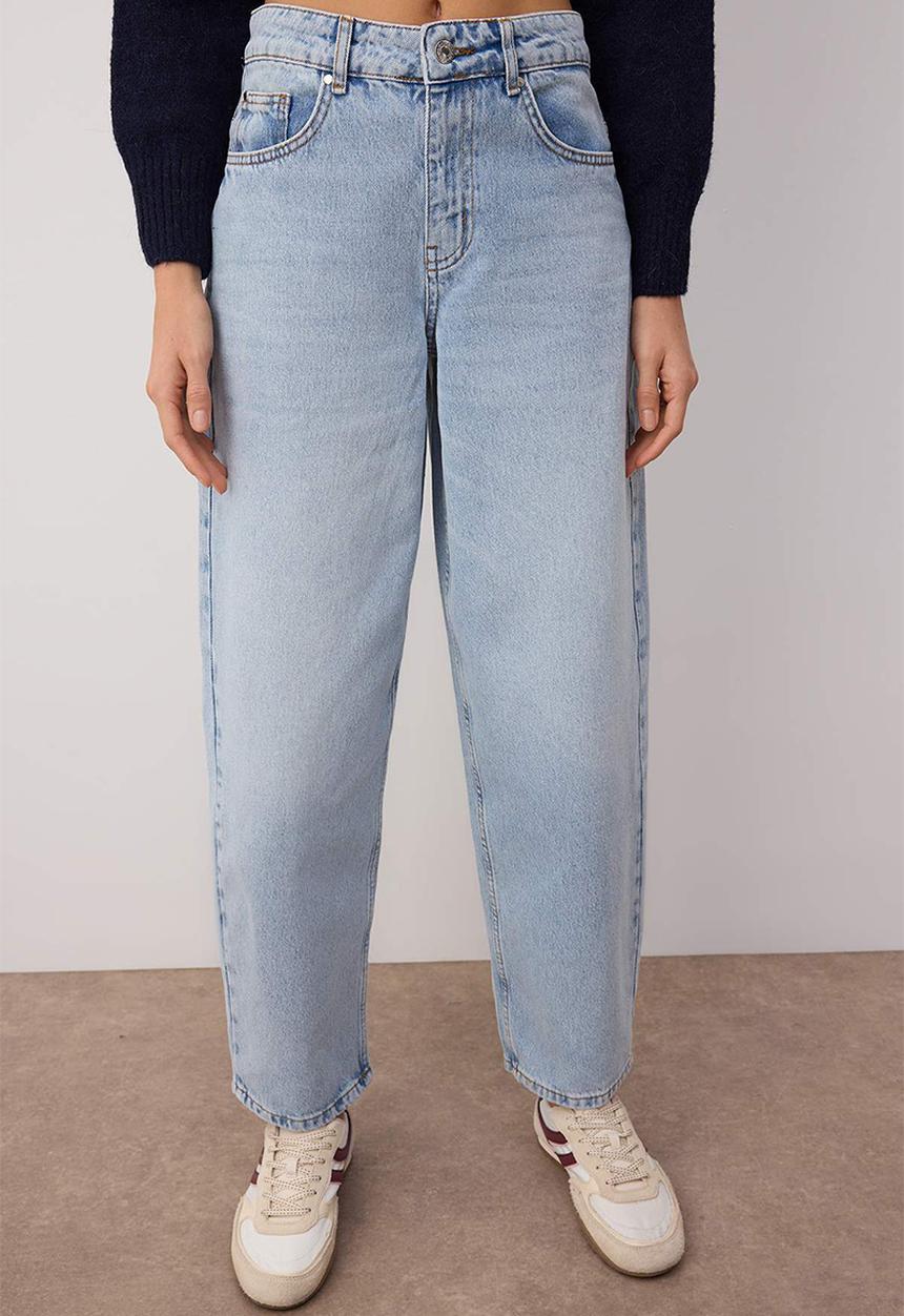 Trendyol - Regular Waist Loose Baggy Jean - Light blue