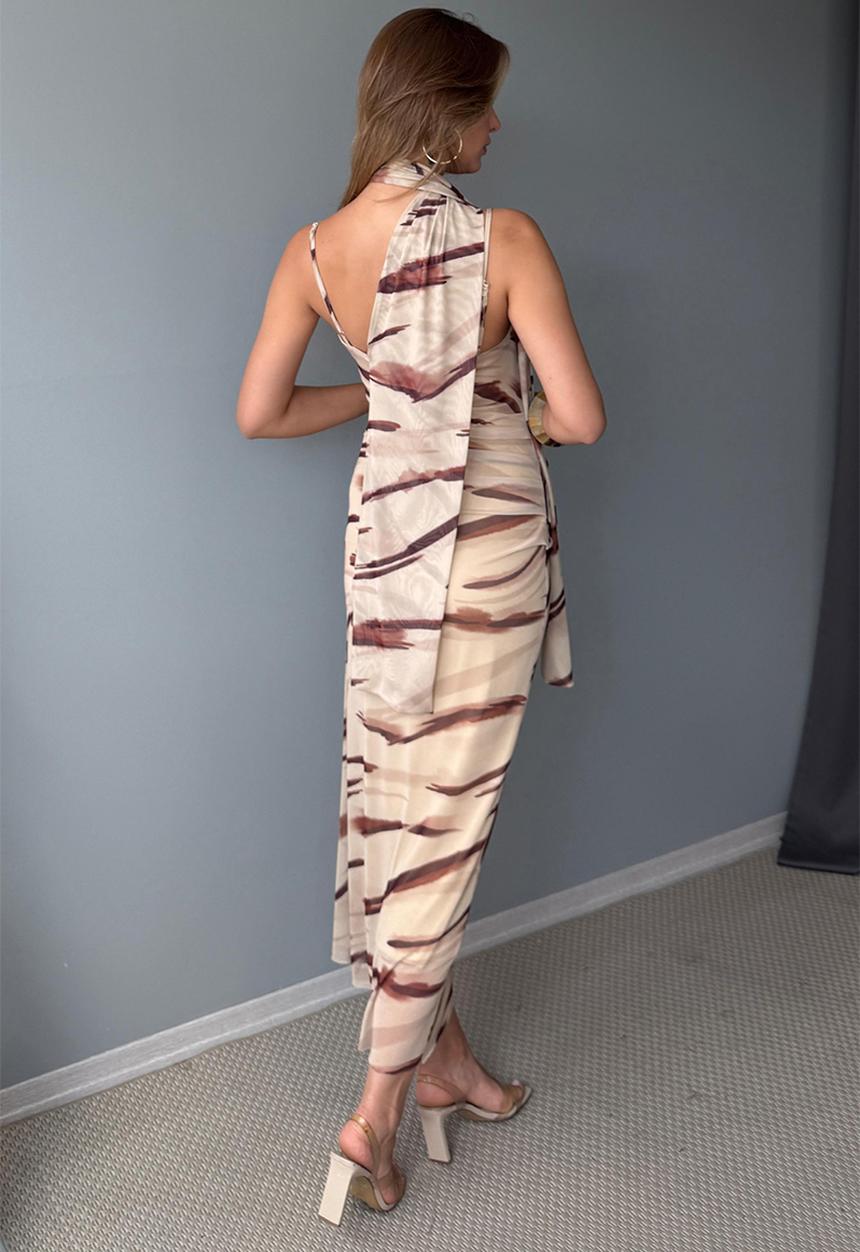 Trendyol - Maxi Woven Straight Cut Dress - Multi