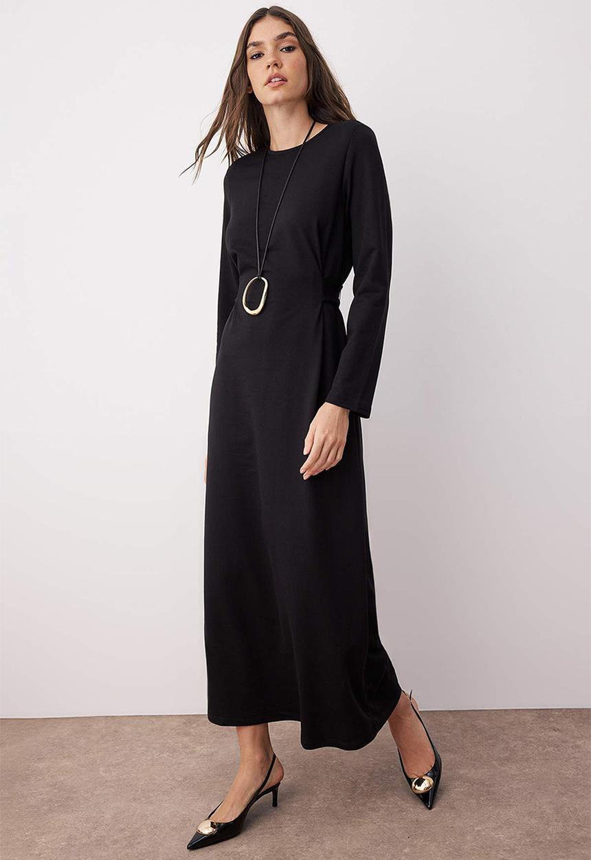 Trendyol - Maxi A line Knit Dress - Black