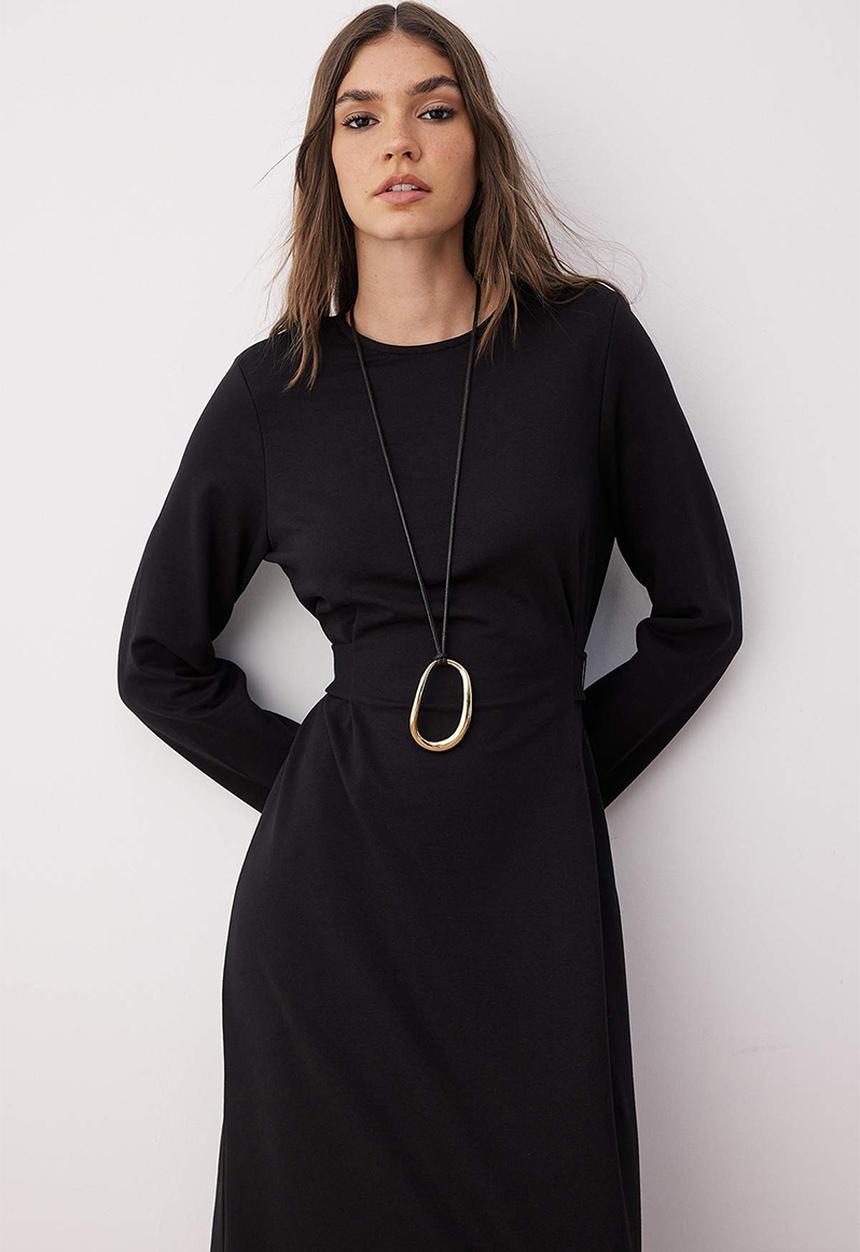 Trendyol - Maxi A line Knit Dress - Black