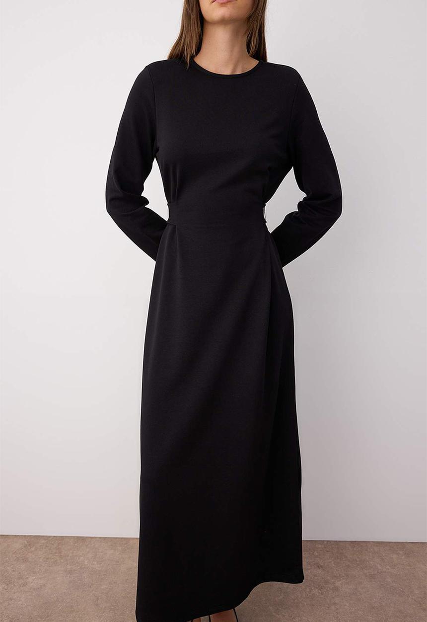 Trendyol - Maxi A line Knit Dress - Black