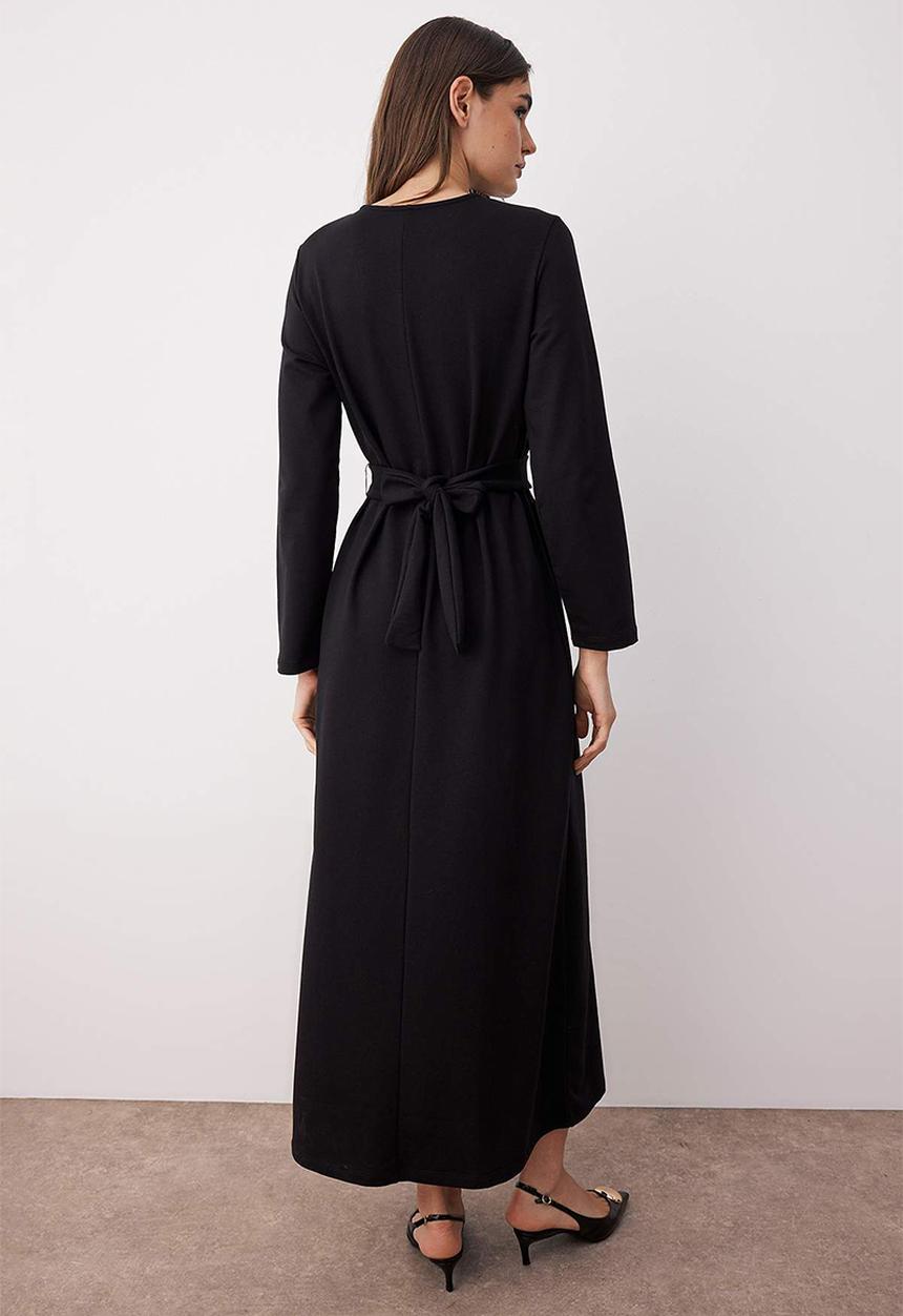 Trendyol - Maxi A line Knit Dress - Black
