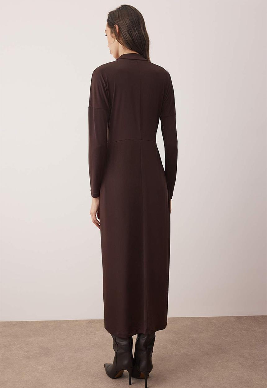 Trendyol - Maxi Aline Knit Dress - Dark Brown