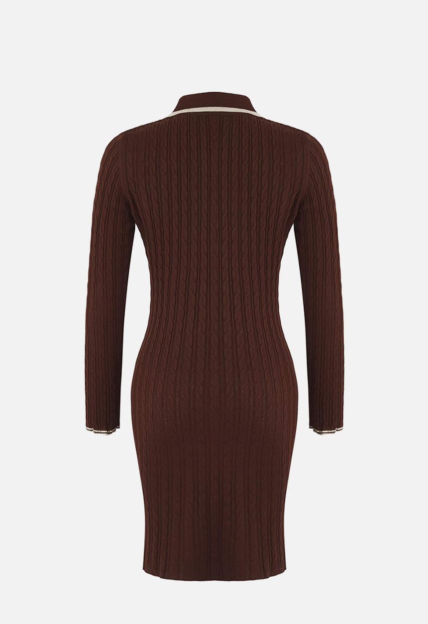 Trendyol - Mini Bodycon Knitwear BTN  Dress - Brown