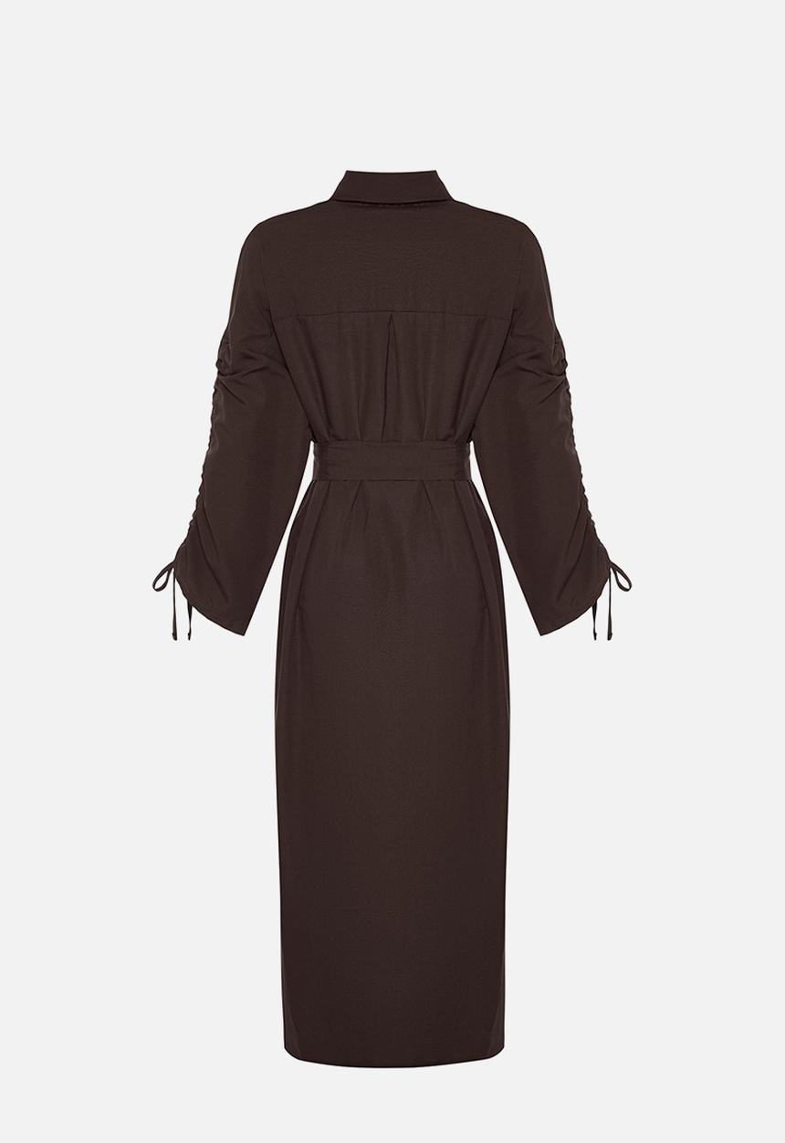 Trendyol - Maxi Woven Dress - Brown