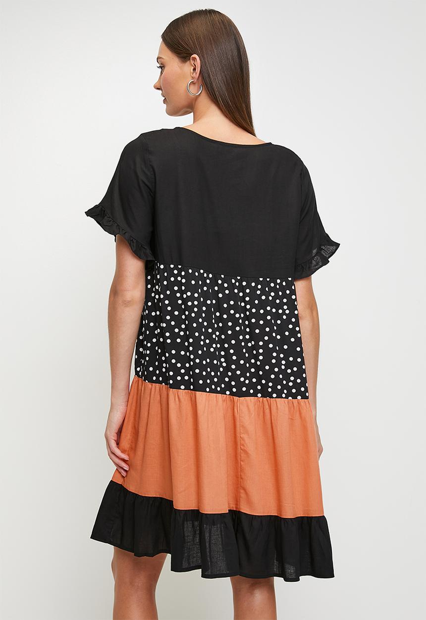 Stella Morgan - S/S With Flutter Babydoll Mini Dress With Tiers - Multi 