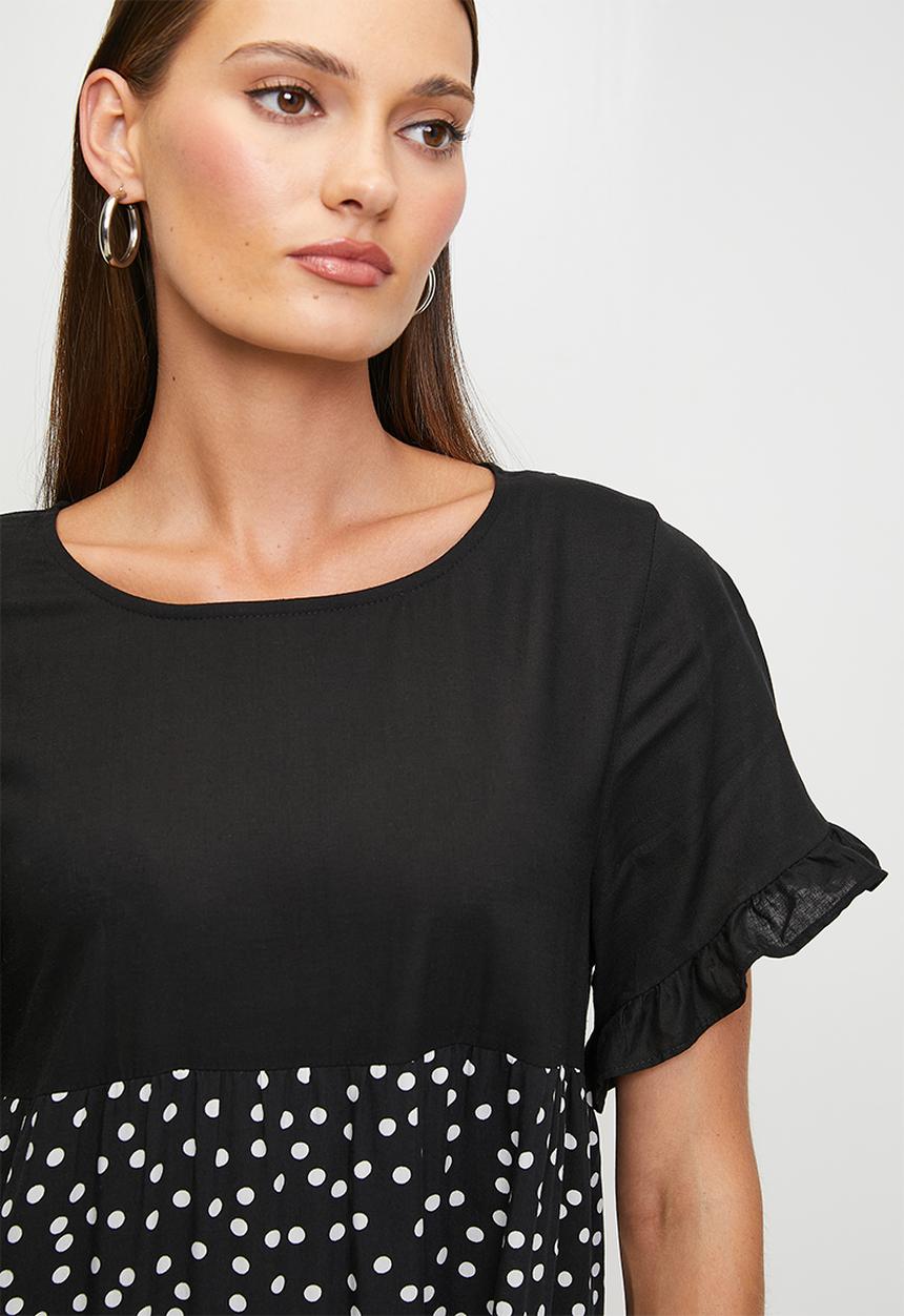 Stella Morgan - S/S With Flutter Babydoll Mini Dress With Tiers - Multi 