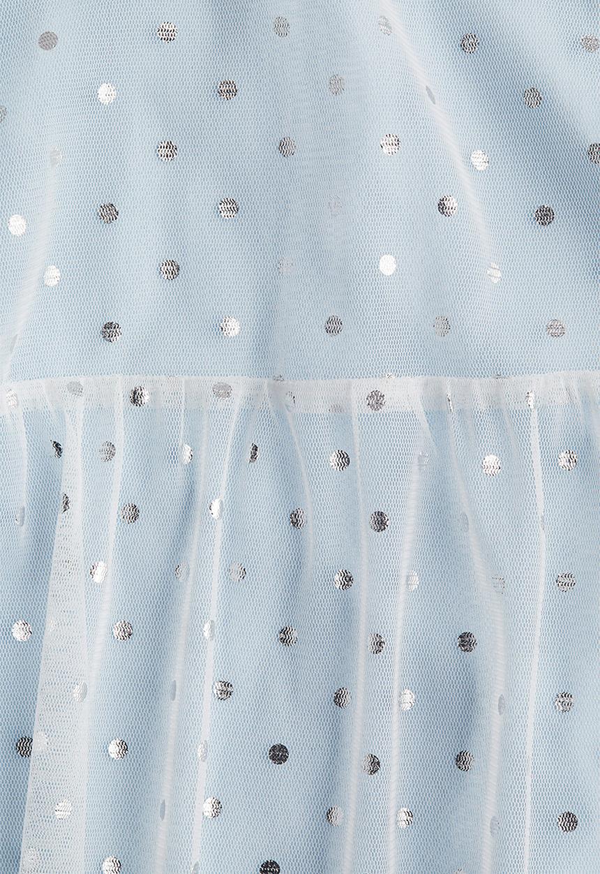 H&M - Foil-print tulle dress - light blue/spotted 