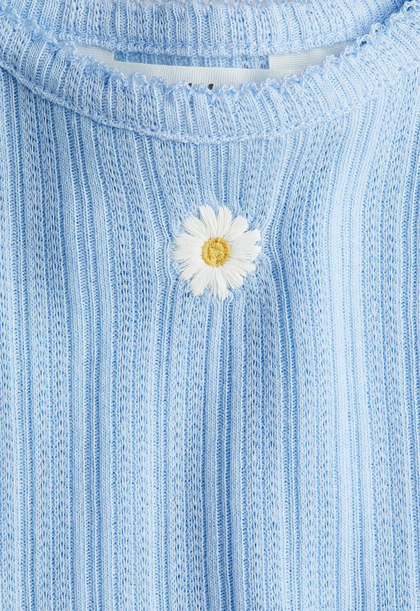 H&M - Long-sleeved jersey dress - blue flower