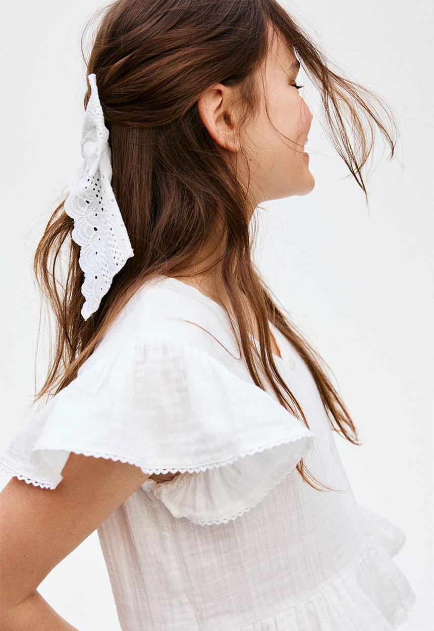 H&M - Cotton muslin blouse - white
