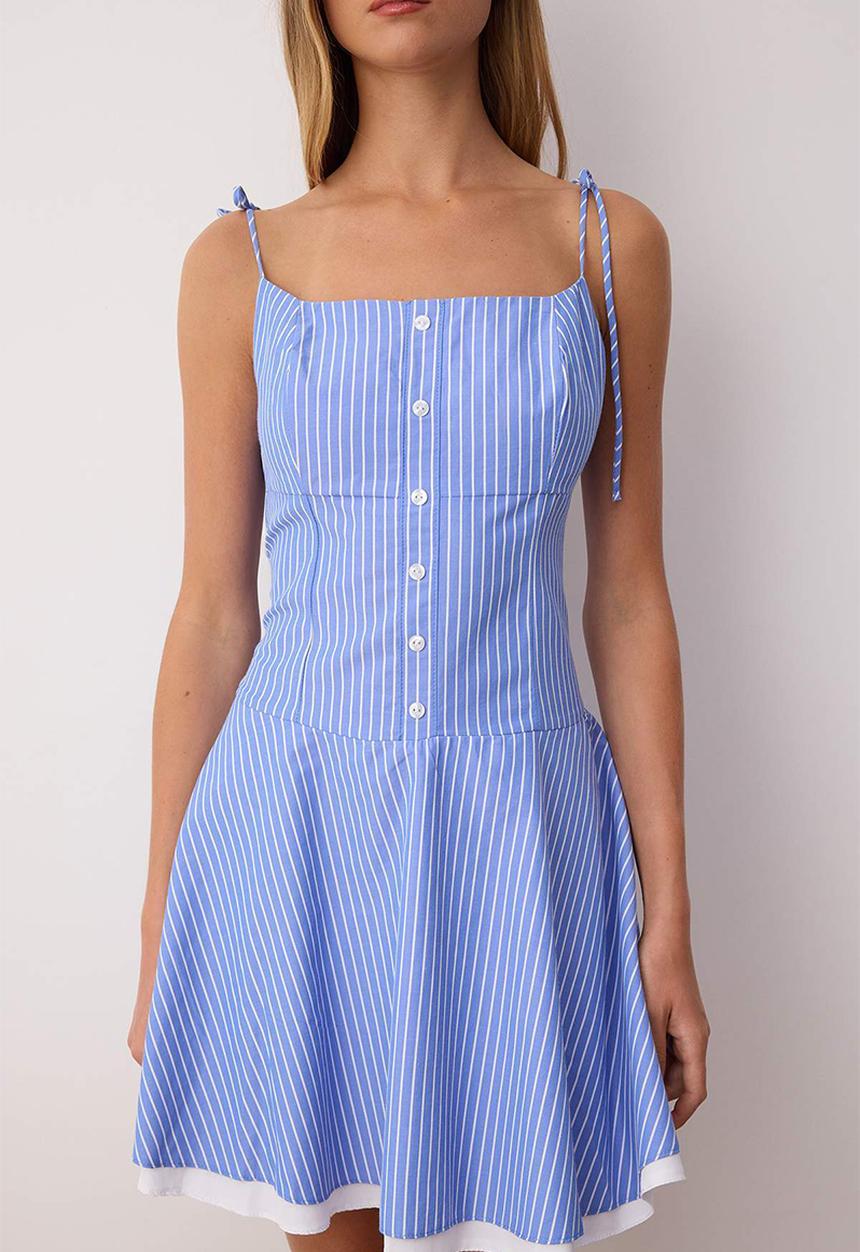 Trendyol - Mini Aline Woven Dress - Blue