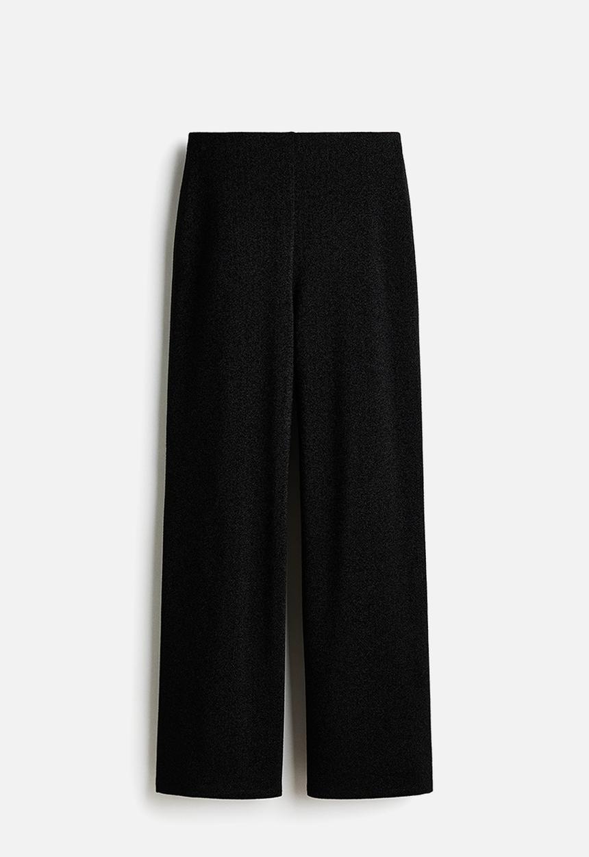 H&M - Wide glittery trousers - black/glittery