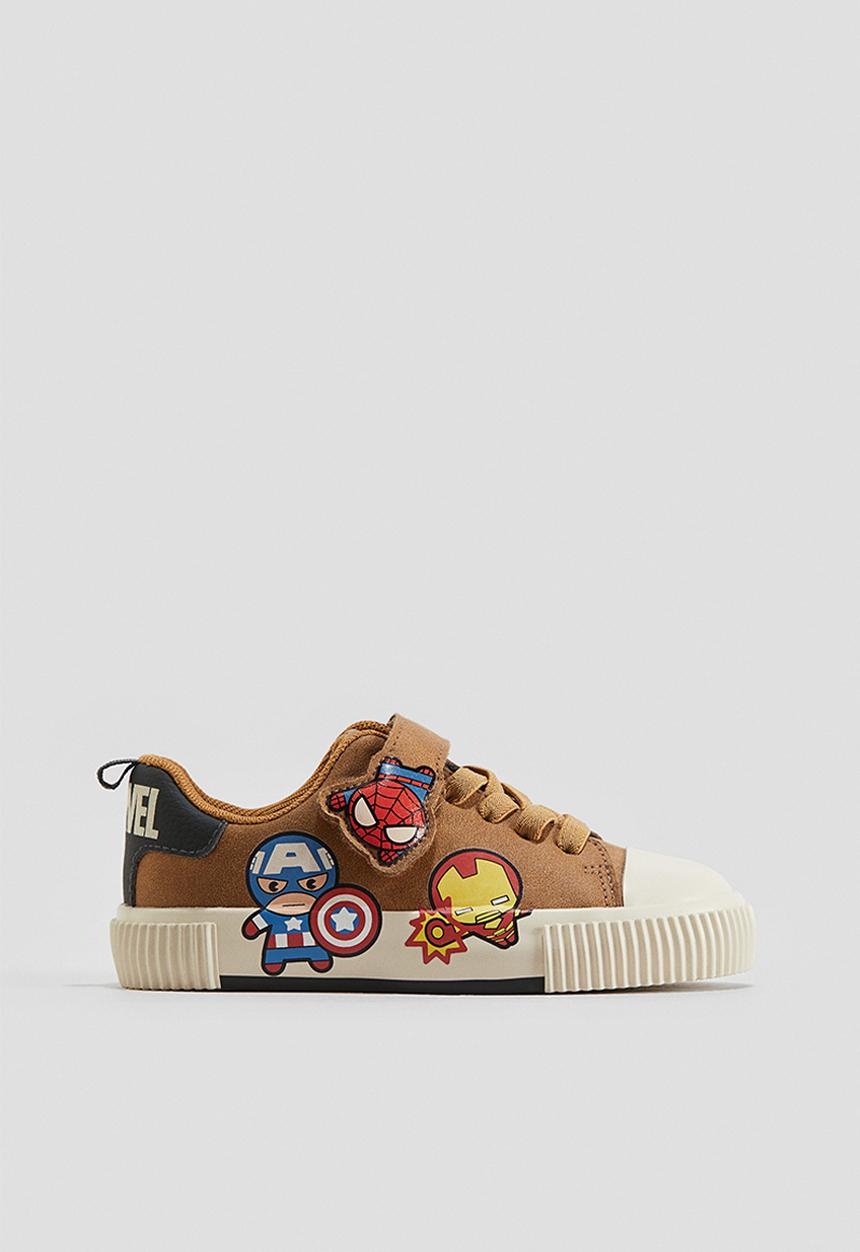 H&M - Printed trainers - light brown/marvel comics