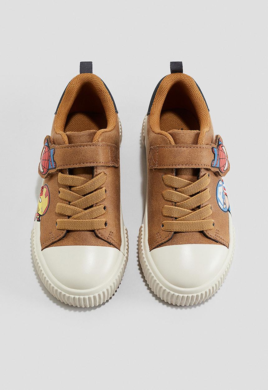 H&M - Printed trainers - light brown/marvel comics