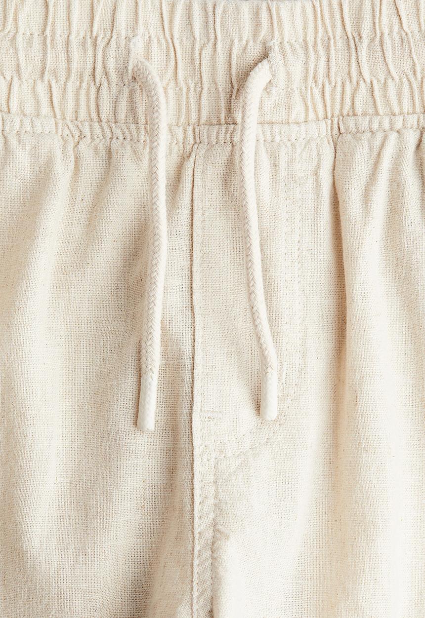 H&M - Linen-blend cargo shorts - light beige