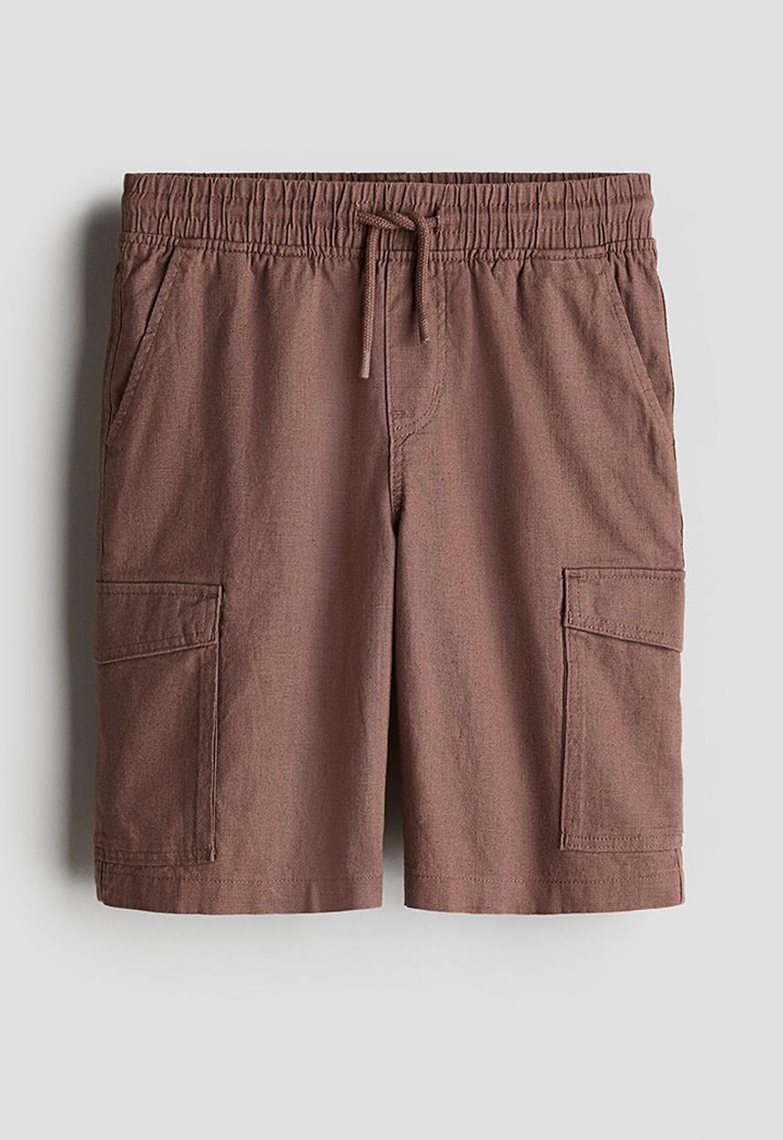 H&M - Linen-blend cargo shorts - brown