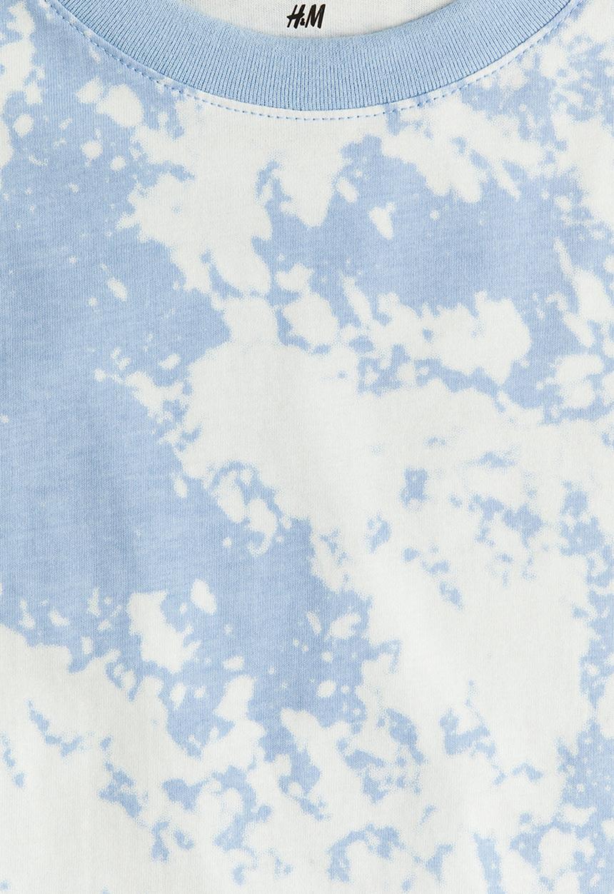 H&M - Printed cotton T-shirt - blue,multi
