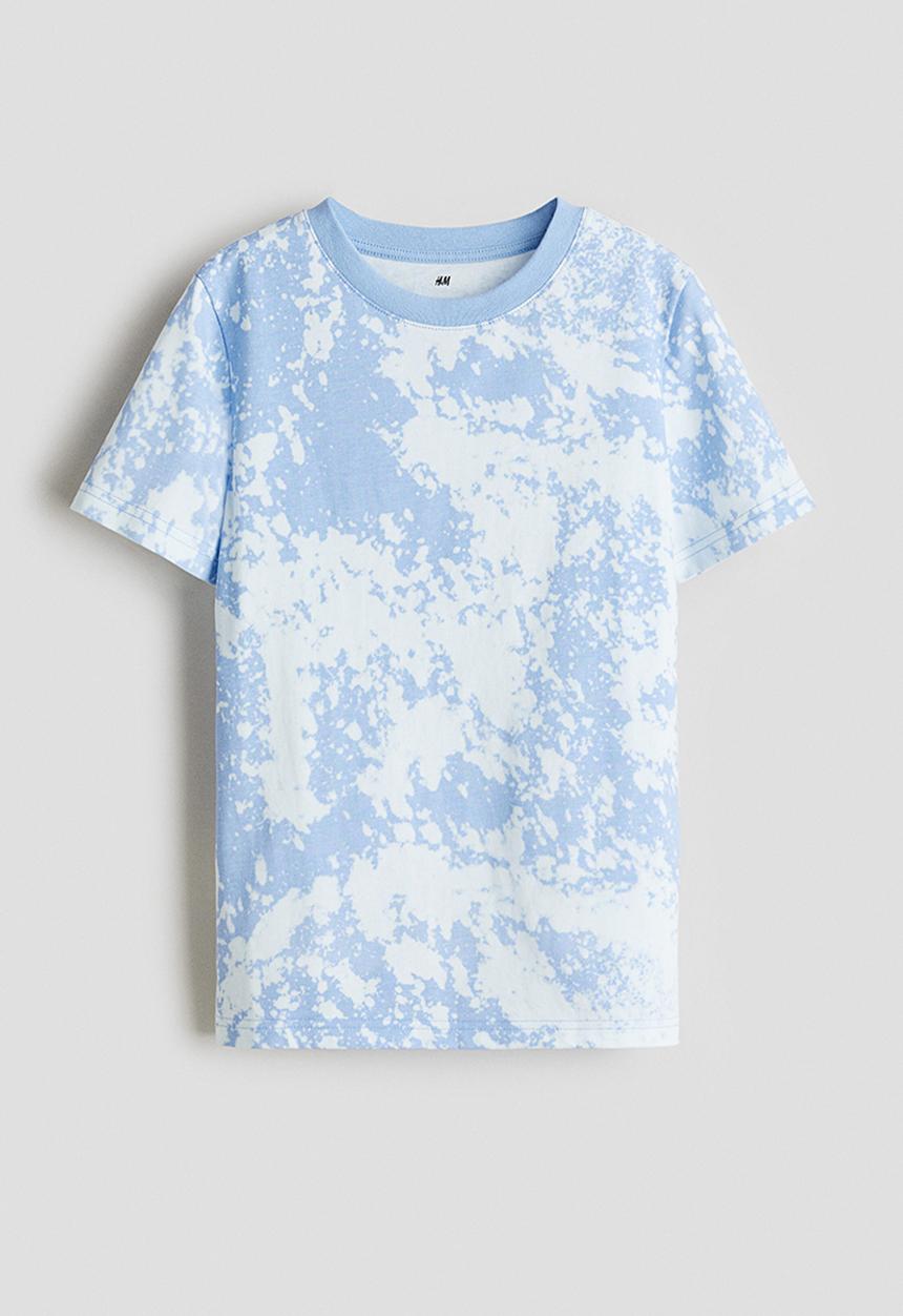 H&M - Printed cotton T-shirt - blue,multi