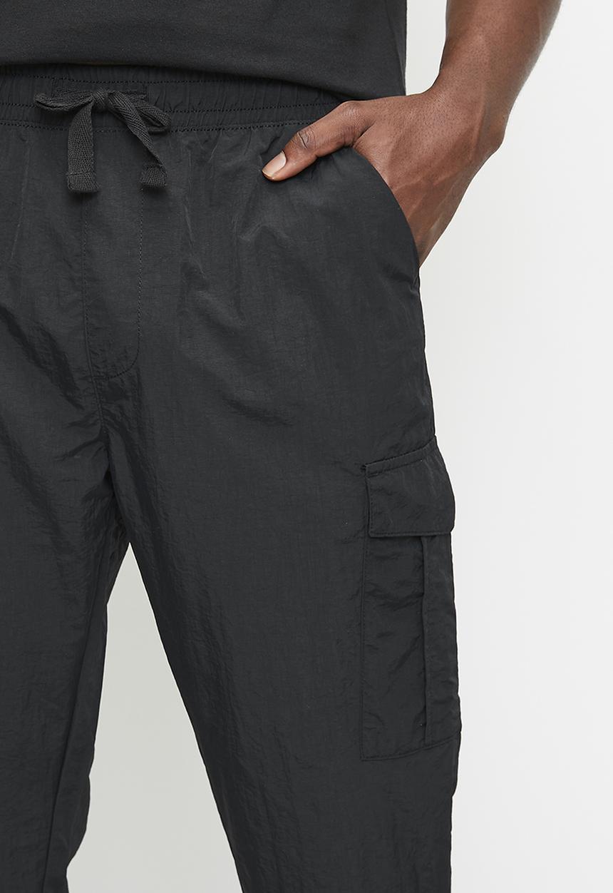 Brave Soul - Taslan Cargo Cuff Pant - Black