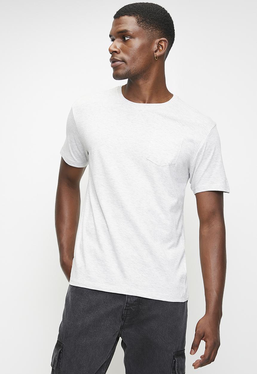 Brave Soul - Crew Neck T-shirt - Ecru Marl