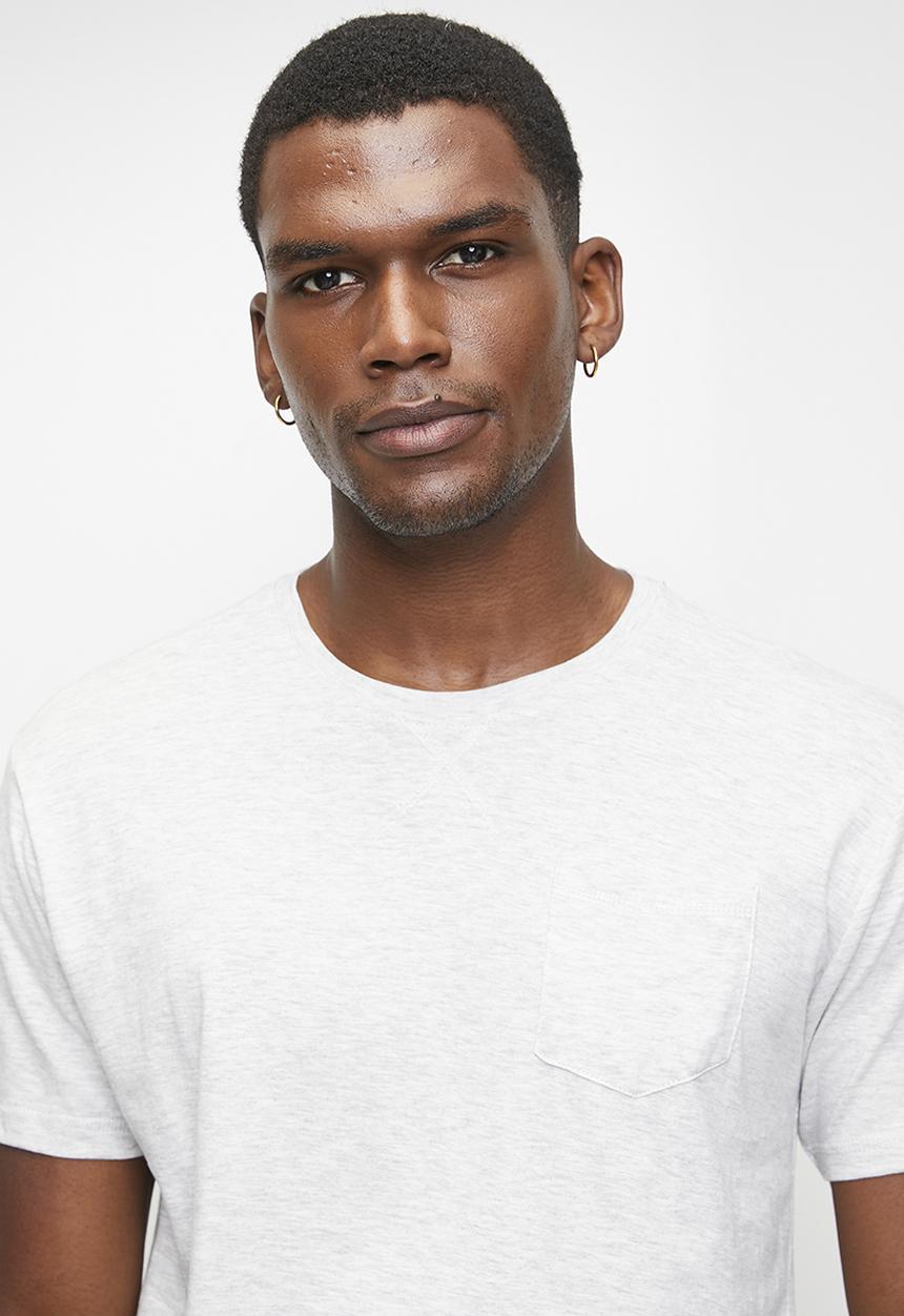 Brave Soul - Crew Neck T-shirt - Ecru Marl