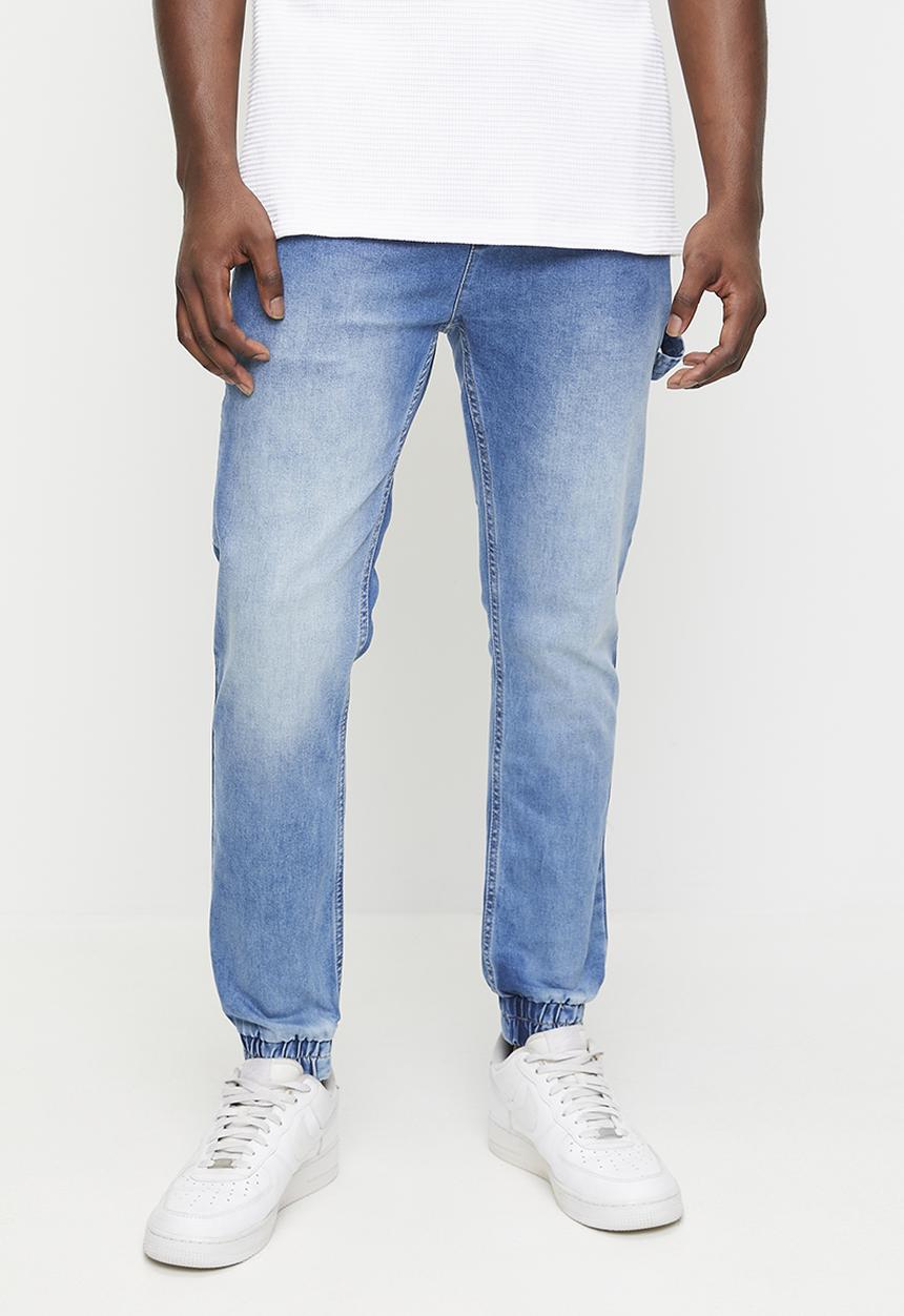 Brave Soul - Cuffed Carpenter Denim Jean - Light Blue Long Length