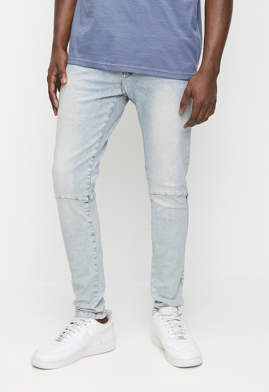 Brave Soul - Skinny Fit Denim Jean Acid Wash - Long Length