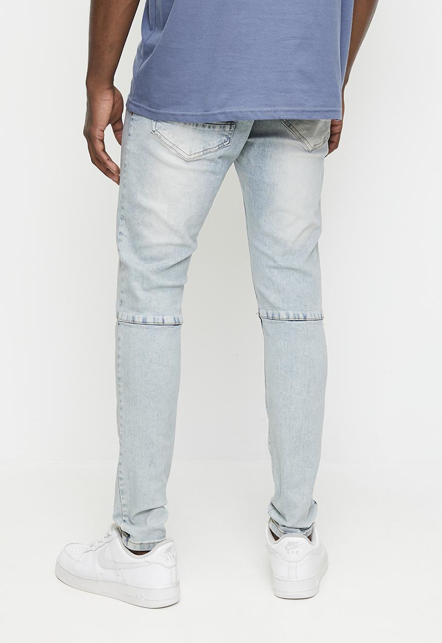 Brave Soul - Skinny Fit Denim Jean Acid Wash - Long Length