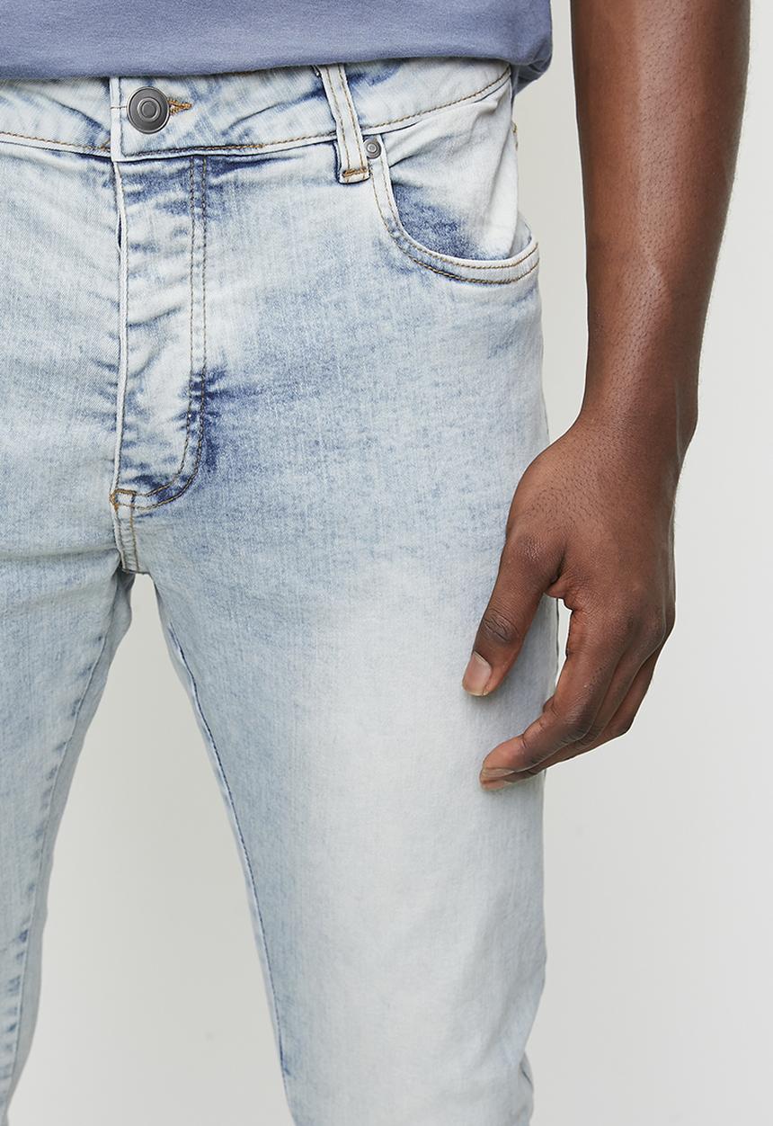 Brave Soul - Skinny Fit Denim Jean Acid Wash - Long Length
