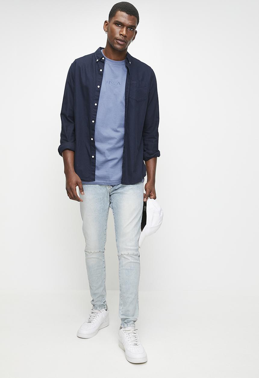 Brave Soul - Skinny Fit Denim Jean Acid Wash - Long Length