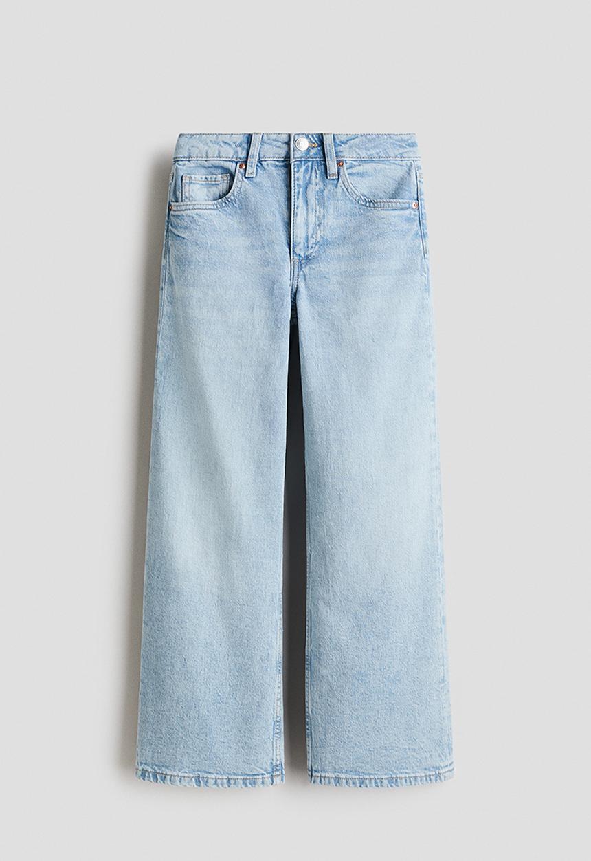 H&M - Wide leg jeans - light denim blue 