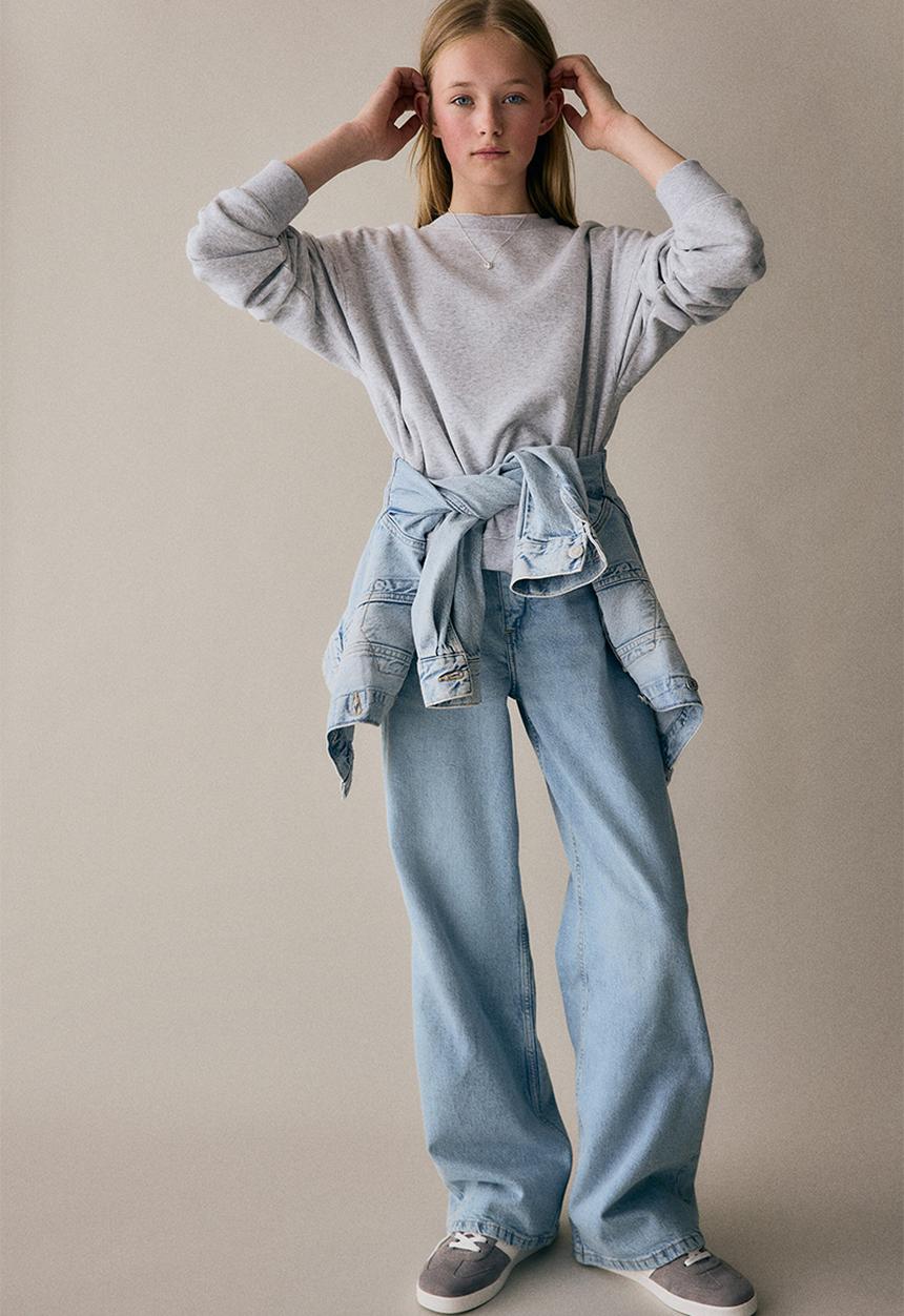 H&M - Wide leg jeans - light denim blue 