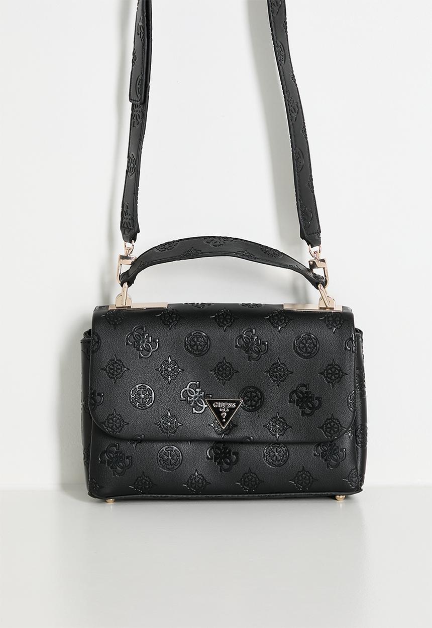 GUESS - Tisha Top Handle Flap Bag - Black