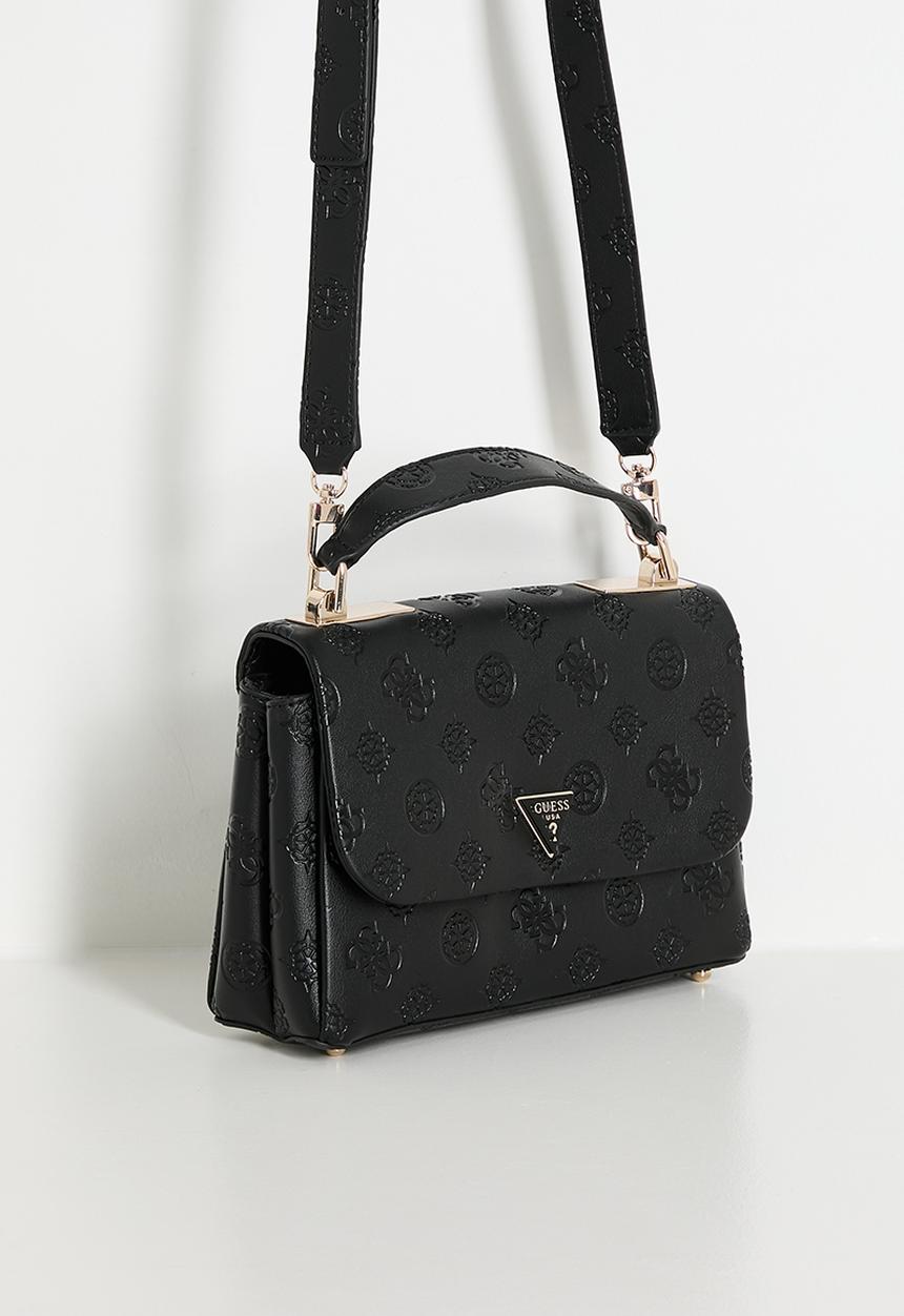 GUESS - Tisha Top Handle Flap Bag - Black