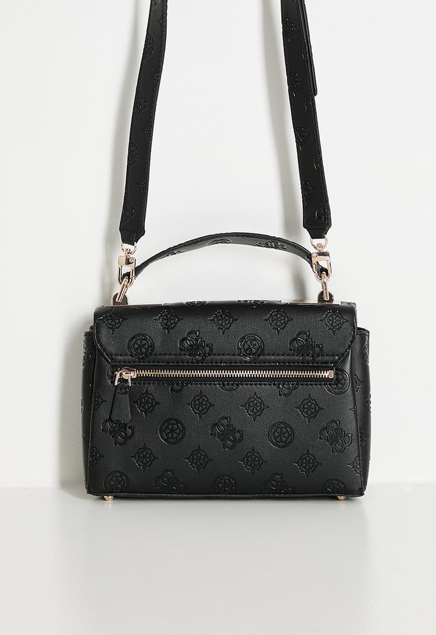 GUESS - Tisha Top Handle Flap Bag - Black
