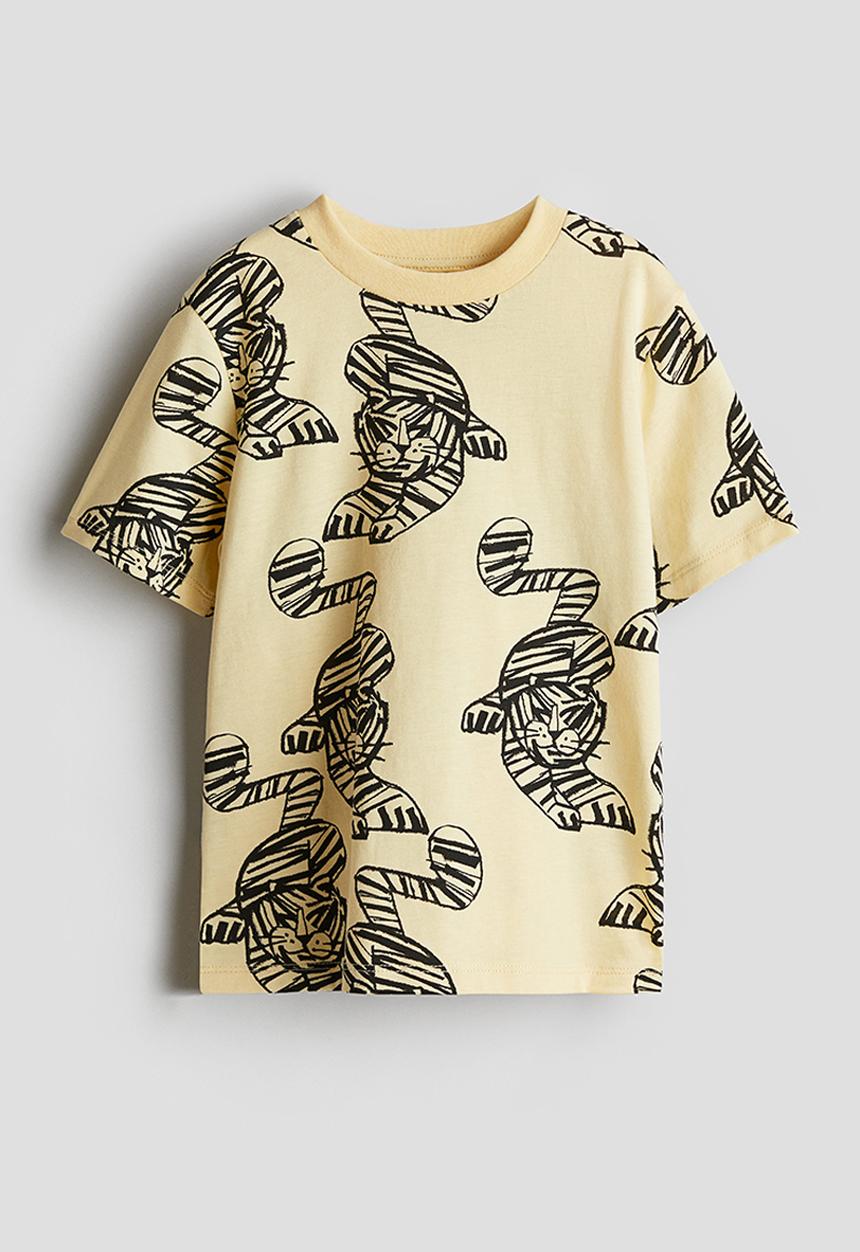 H&M - Printed T-shirt - yellow/tigers