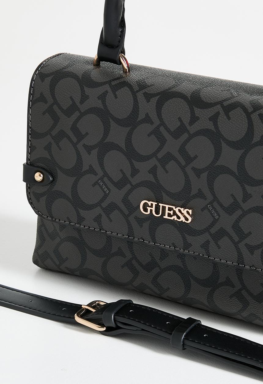 GUESS - Castalia Top Handle Crossbody Bag - Charcoal