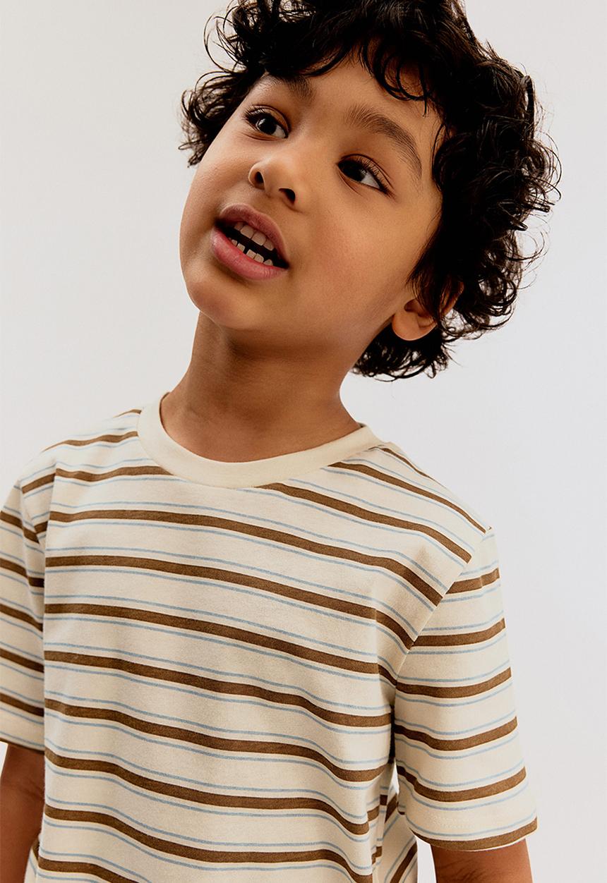 H&M - Printed t-shirt -  light yellow/striped 