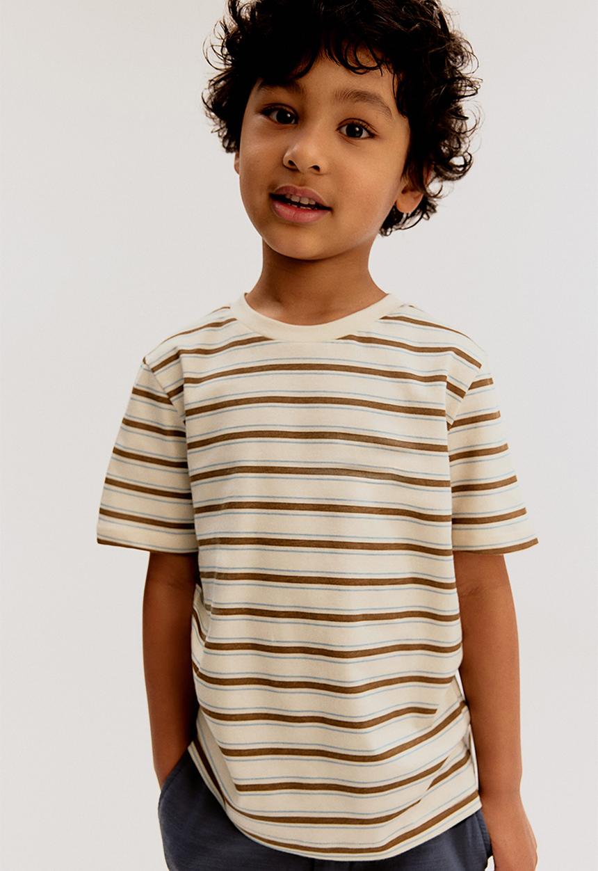 H&M - Printed t-shirt -  light yellow/striped 