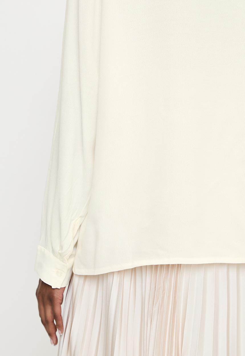 POLO - Wmn Gabriella Long Sleeve  Blouse - Off White