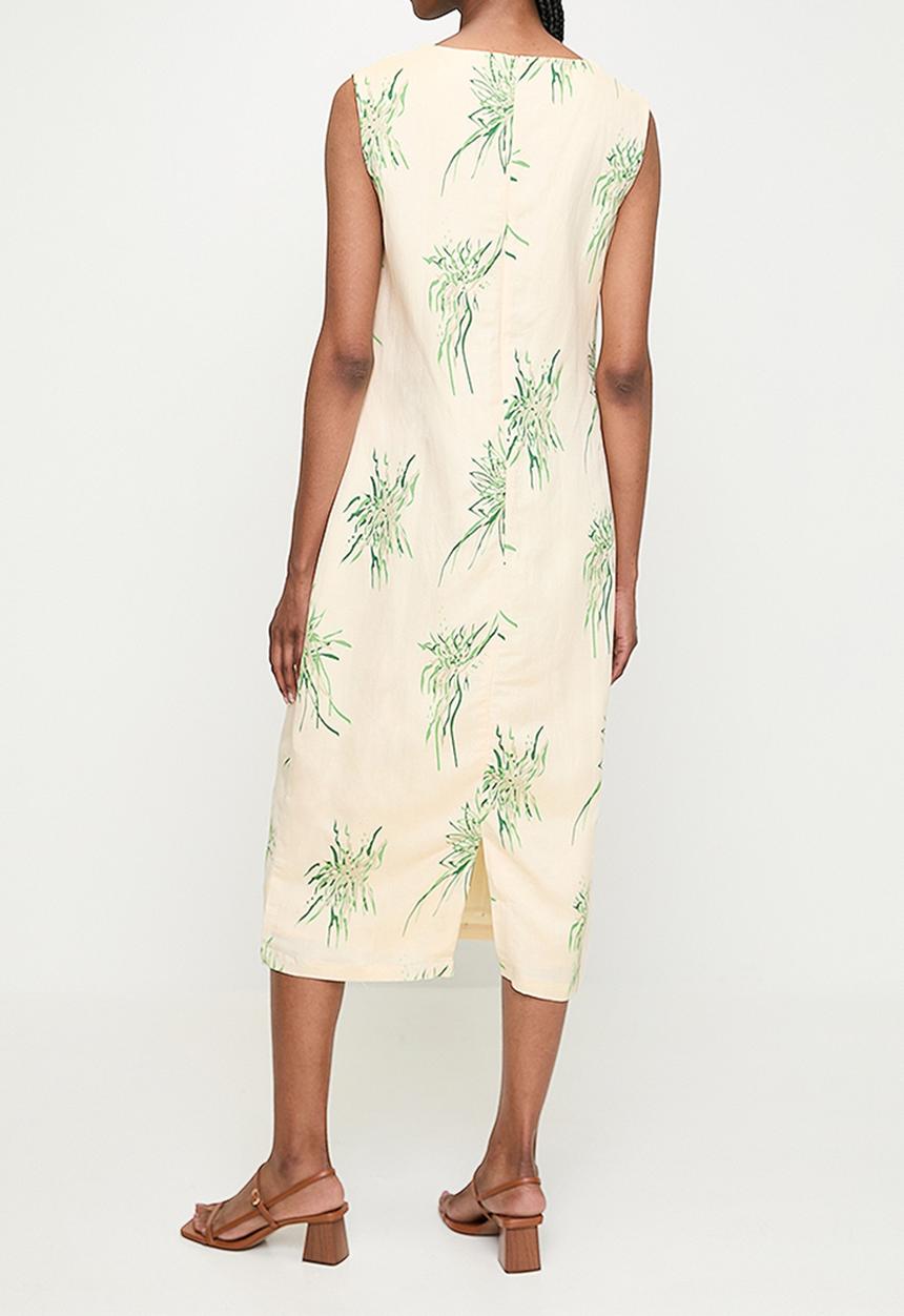 POLO - Wmn Nina s/l Printed Dress - Off White