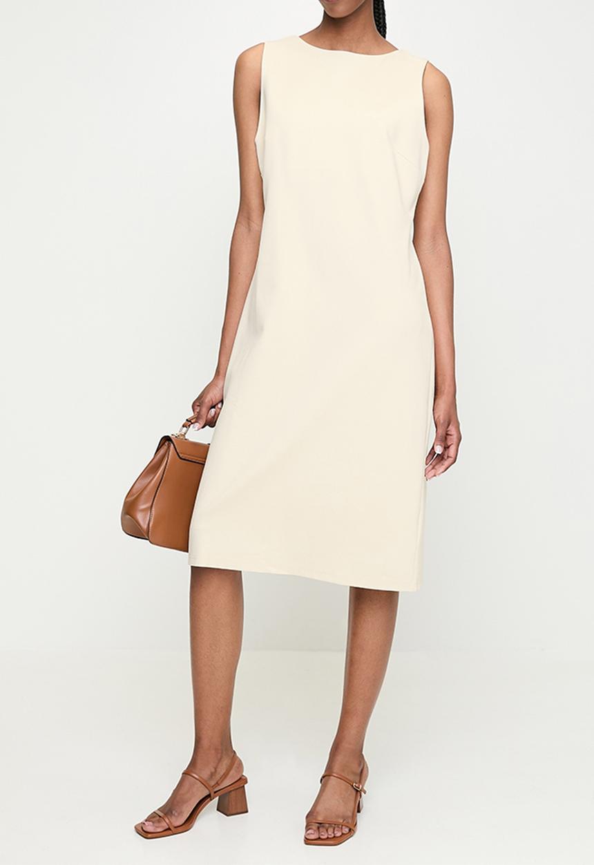 POLO - Wmn Lily s/l Ponte Dress - Sand