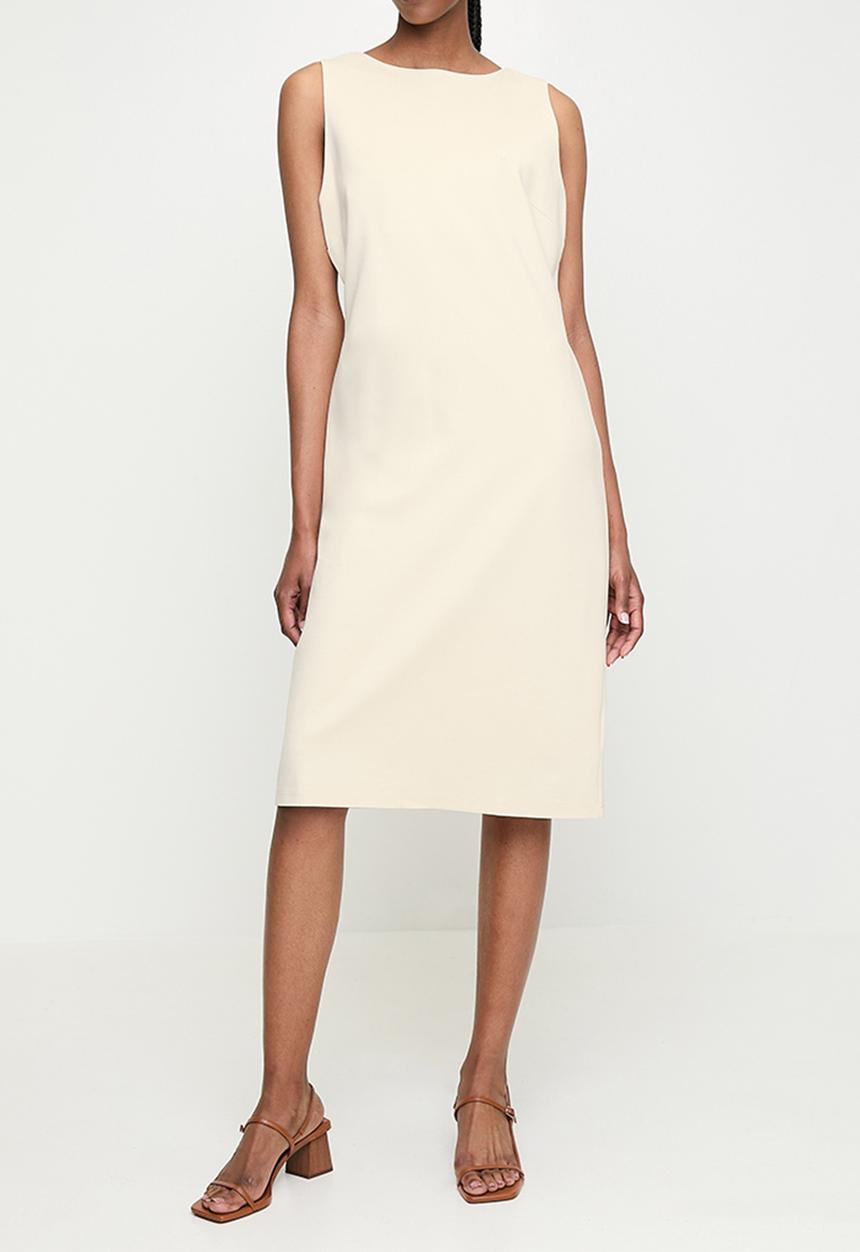 POLO - Wmn Lily s/l Ponte Dress - Sand