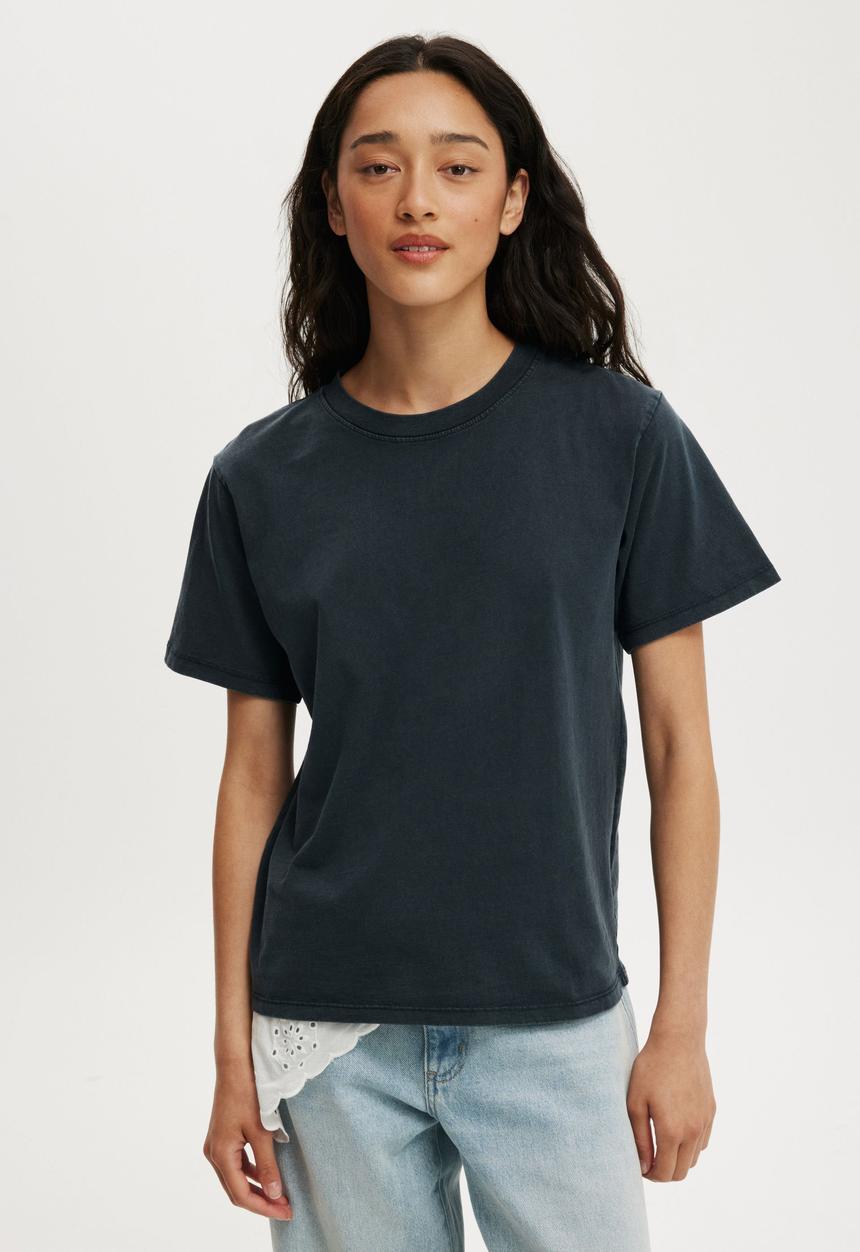 Cotton On - Easy tee - washed ink navy