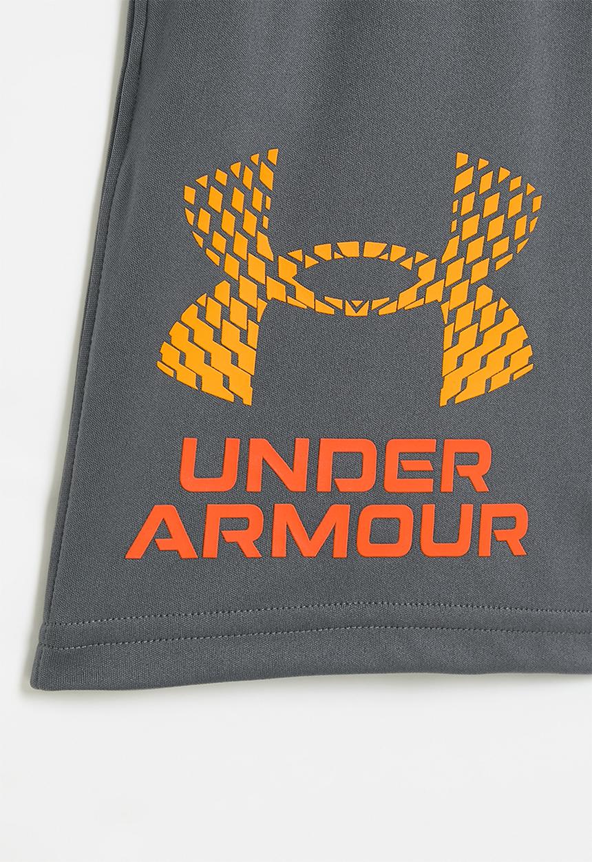 Under Armour - Ua Tech Logo Shorts-Castlerock/Squad Orange/Orange Base